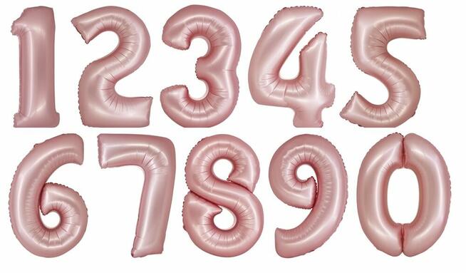 Balon foliowy-cyfra cyferka. W kształcie cyfry złote srebrne
