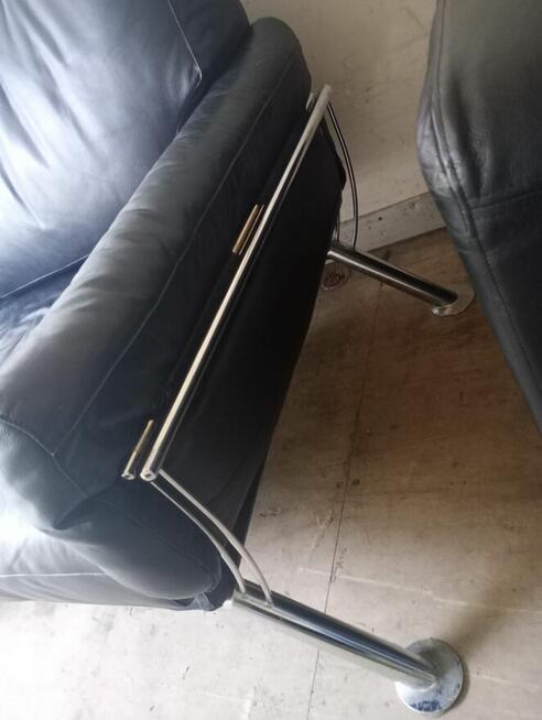 Fotel duży czarny skórzany do domu salonu fotele skórzane