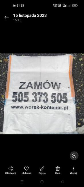 Worek-kontener.pl Big bag 1m3 wywóz gruzu Sosnowiec Bytom