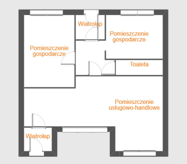 lokal z witryną, dwoma pomieszczeniami gosp.