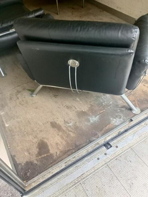 Fotel duży czarny skórzany do domu salonu fotele skórzane