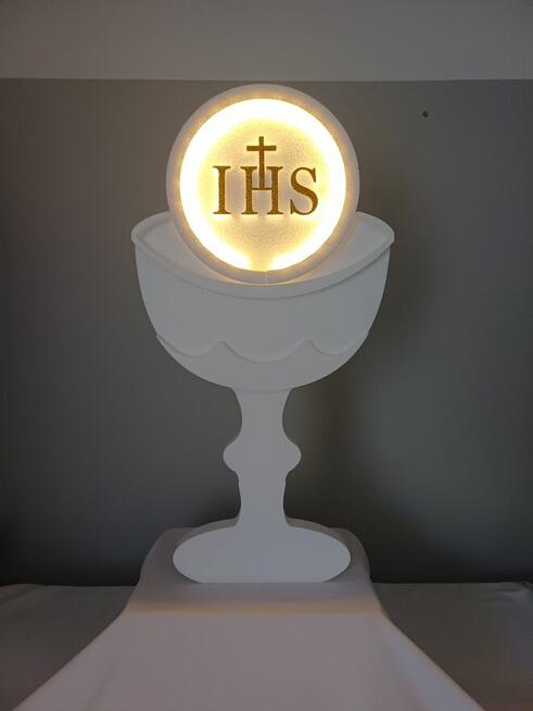 Kielich z hostią z podswietleniem-dekoracja Pierwsza Komunia