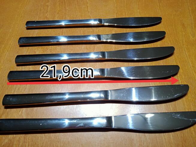 Noże stołowe SSW 6szt, niecałe 22cm, nowe