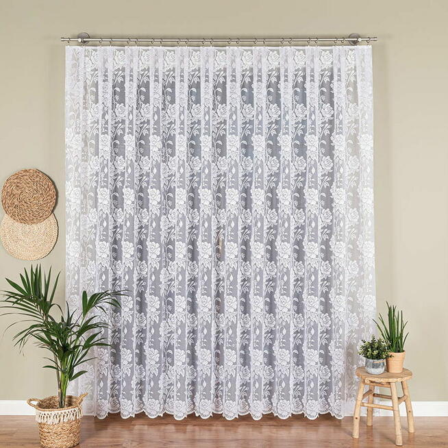 Firany żakardowe na metry, duży wybór wzorów, firana długa