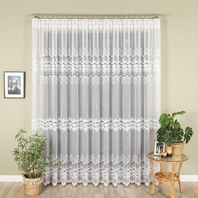 Firany żakardowe na metry, duży wybór wzorów, firana długa