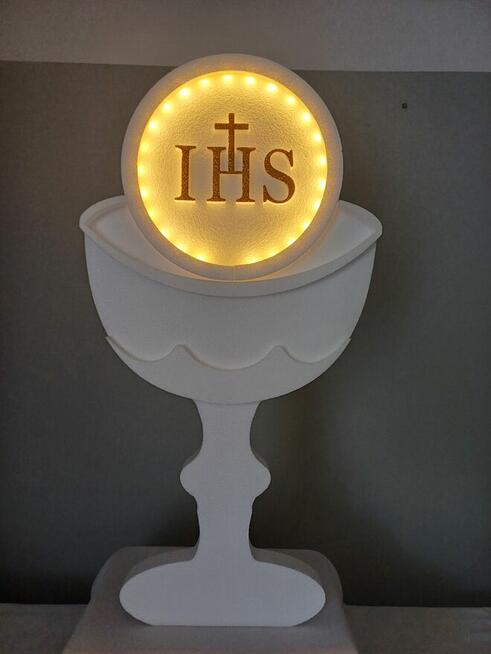 Kielich z hostią z podswietleniem-dekoracja Pierwsza Komunia