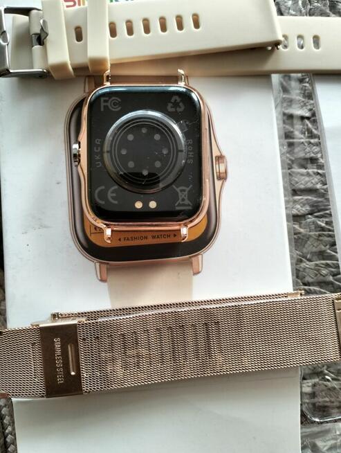 Nowy Smart Watch, dwa paski(branzoleta złota i pasek)damski
