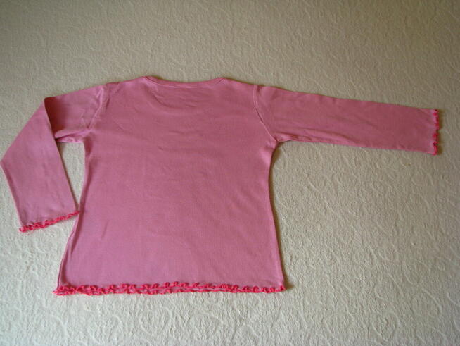 Bawełniana bluzeczka dziecięca długi rękaw różowa r. 110-116