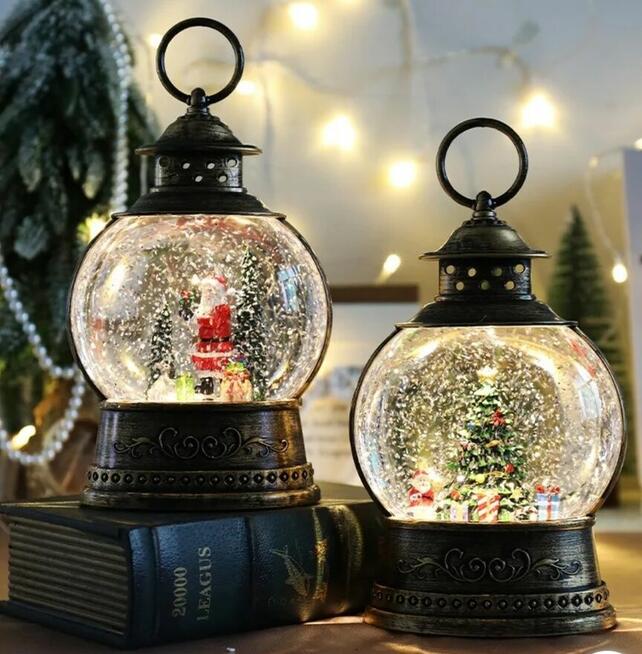 Piękny lampion świąteczny. Pozytywka. LED. Nowy