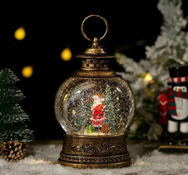 Piękny lampion świąteczny. Pozytywka. LED. Nowy