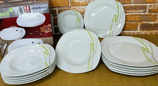 Zestaw talerzy na 6 osób. Serwis 18el. Nowy