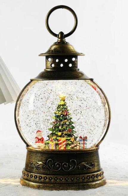 Piękny lampion świąteczny. Pozytywka. LED. Nowy