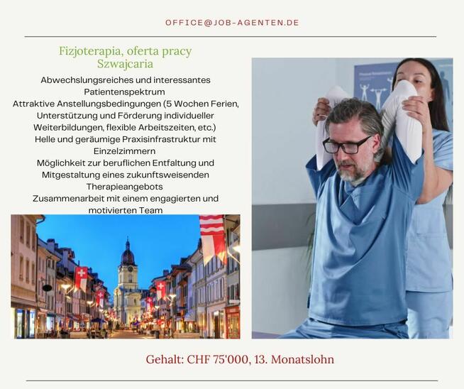 Fizjoterapeuto pracuj w Szwajcarii