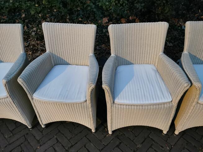 Krzesła do jadalni na taras Lloyd Loom Rattan ECRU 4 sztuki