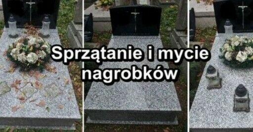 Sprzątanie, mycie i pielęgnacja nagrobków, grobów