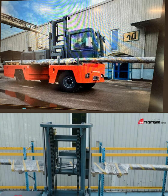 Boczny wózek widłowy transportu bocznego załadunku 3 tony