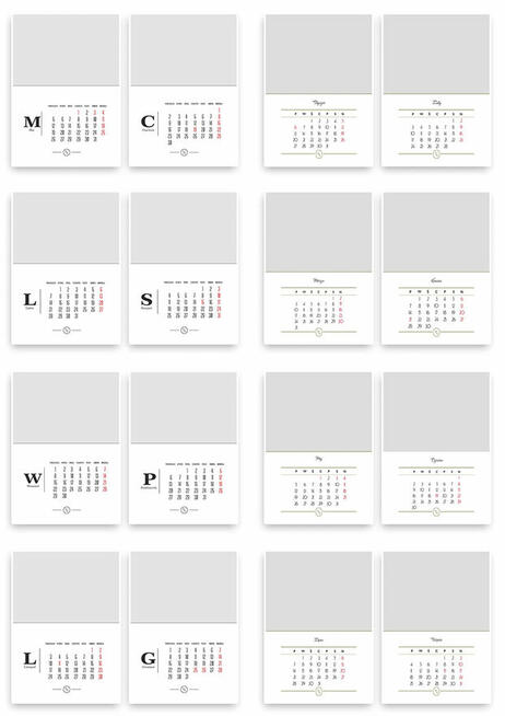 Foto Kalendarze A3 szablony kalendarium 2025