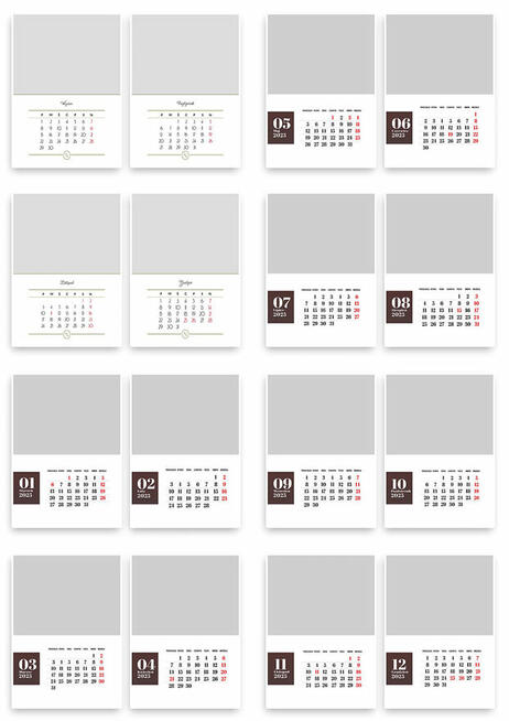 Foto Kalendarze A3 szablony kalendarium 2025