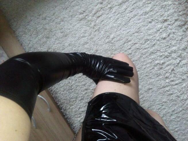 Lateksowe długie rękawiczki