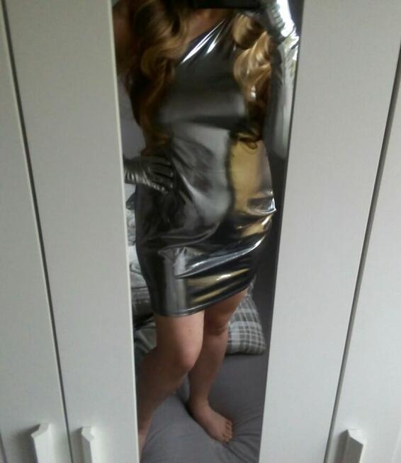 Błyszcząca sukienka mini, XL