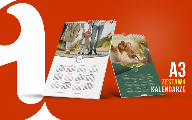 Wzory Kalendarzy A3 2026 Jednodzielne Kalendarium 12 miesiec