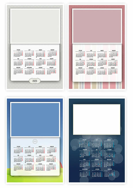 Foto Kalendarz ścienny 2026 szablony A4 ze zdjęciami