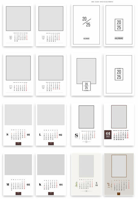 Foto Kalendarze A3 szablony kalendarium 2025