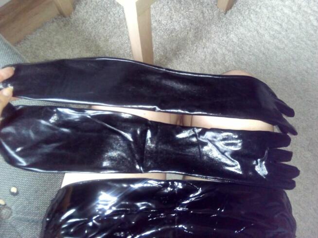 Lateksowe długie rękawiczki