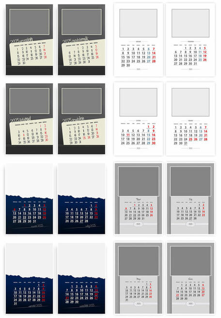 Foto Kalendarz ścienny 2026 szablony A4 ze zdjęciami