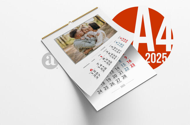 Foto Kalendarz ścienny 2026 szablony A4 ze zdjęciami