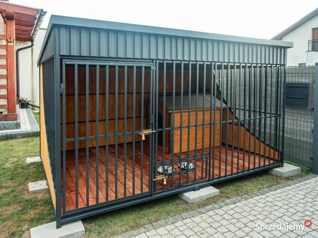 Kojec Klatka dla Psa Psów Wzmocniona z Podłogą Buda Dachem