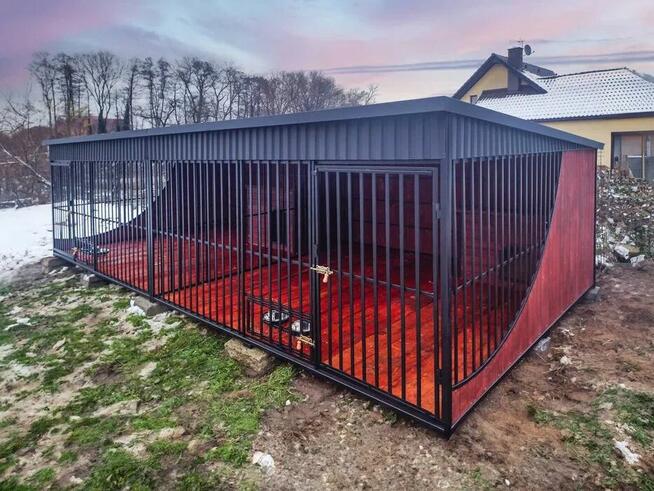 Kojec Klatka dla Psa Psów Wzmocniona z Podłogą Buda Dachem