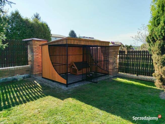 Kojec Klatka dla Psa Psów Wzmocniona z Podłogą Buda Dachem