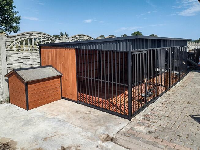 Kojec Klatka dla Psa Psów Wzmocniona z Podłogą Buda Dachem