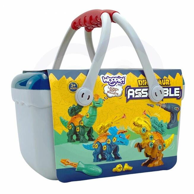 WOOPIE Zestaw Dinozaury do Skręcania 3 szt. Zestaw Konstrukc