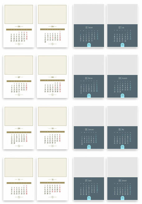 Kalendarz 2026 Szablony PSD Minimalistyczne Wzory