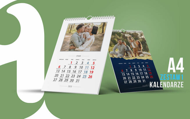 Foto Kalendarz ścienny 2026 szablony A4 ze zdjęciami