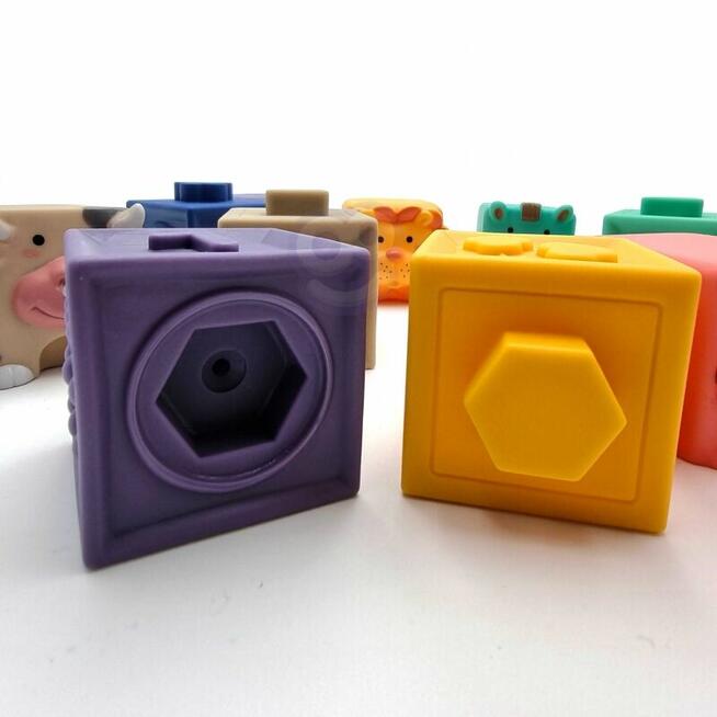 WOOPIE BABY Klocki Sensoryczne Układanka do Ściskania Dźwięk
