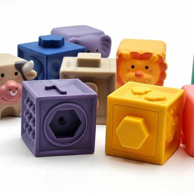 WOOPIE BABY Klocki Sensoryczne Układanka do Ściskania Dźwięk