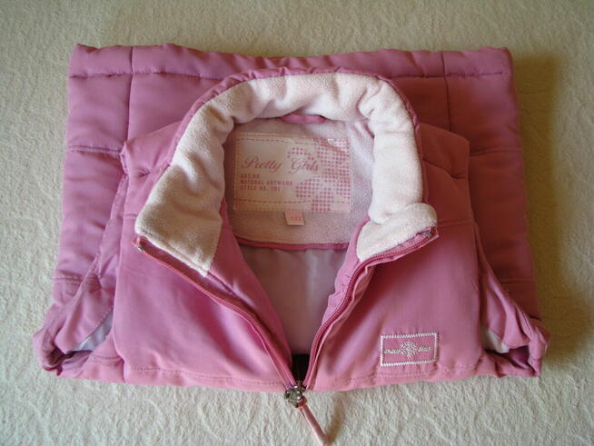 Różowa, pikowana kamizelka dziecięca rozm. 122