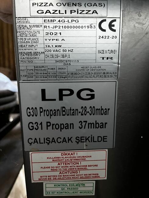 Syndyk sprzeda piec do pizzy gazowy 2-komorowy 8x30cm DIAV