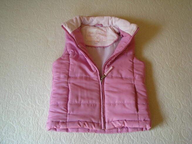 Różowa, pikowana kamizelka dziecięca rozm. 122
