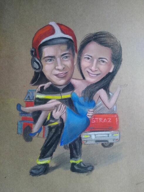 Karykatura w passe-partout.