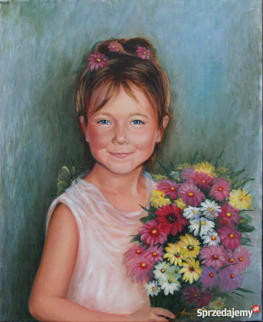 Portret dziecka. Maluje artysta plastyk.