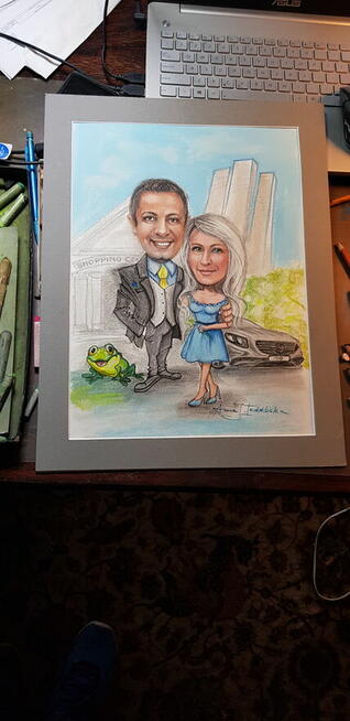 Karykatura w passe-partout.