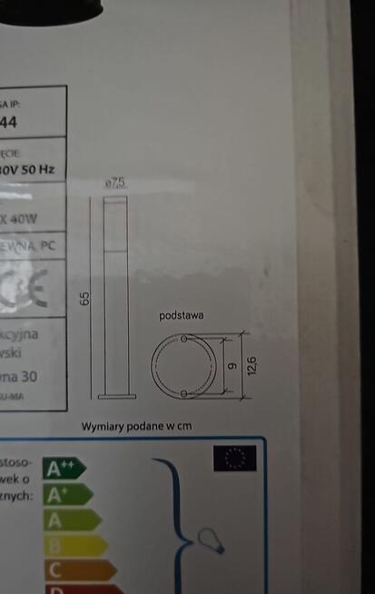 Lampa stojąca Inox - ogrodowa 1-punktowa czarna ST 022-650 B