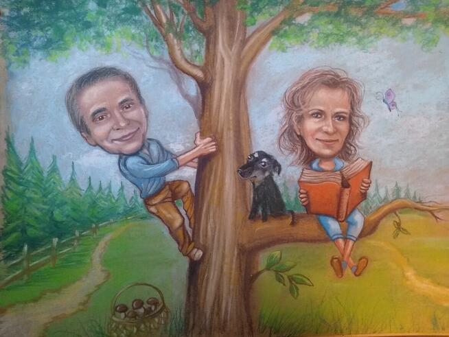 Karykatura w passe-partout.