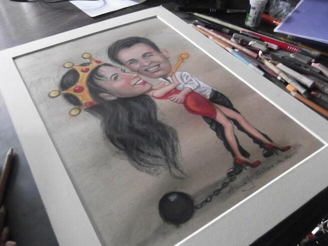 Karykatura w passe-partout.