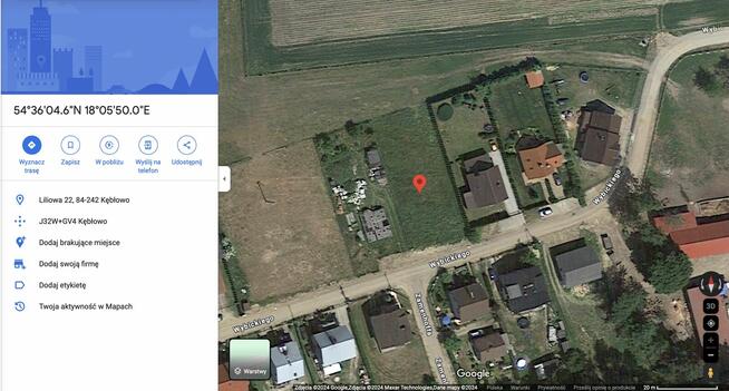 Działka Budowlana 990m² Kębłowo