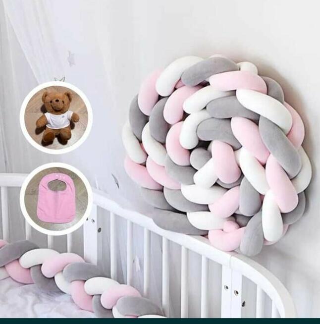 Ochraniacz warkocz pleciony do łóżeczka